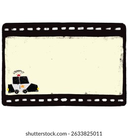 bonitinho em branco polícia carro comunidade equipes de resgate projeto de transporte de veículos para o nome etiqueta aniversário presente partido adesivo escola memorando livro pastel creiom doodle aquarela ilustração adesivo