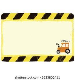 bonitinho vazio trator empilhadeira construção de veículo pesado site design para nome Etiqueta aniversário festa adesivo escola memorando pad livro pastel creiom doodle aquarela ilustração clipart