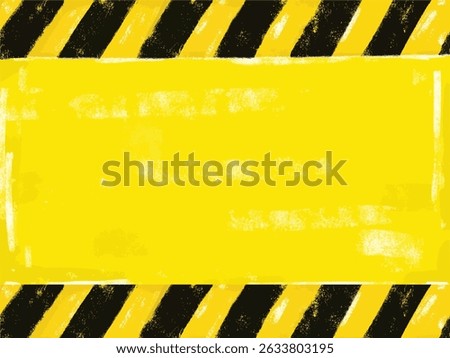 Cute blank empty yellow black frame under construction site danger road street sign banner hand drawn doodle crayon watercolour illustration clipart safety work warning template background wallpaper
