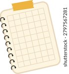 Cute Blank Grid Notebook Page
