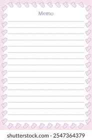 Cute Blank Memo Template, Notes, To do list