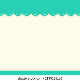 Cute blank mint color border for worksheet illustration
