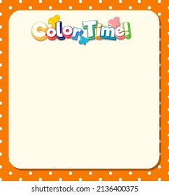 Cute blank orange color border for worksheet illustration