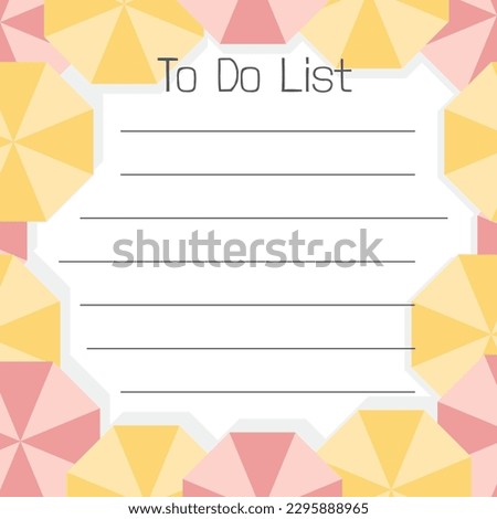 Cute blank paper note. Stationery organizer. Scrapbook notes and memo schedule.Printable planner. To Do List sticky note pad. Digital planning element. Vector illustration.