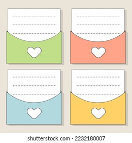 Notas de papel en blanco. Conjunto de organizadores de estacionamientos. Notas de cuaderno y horario de memo.Pegatinas de planificadores impresas. Panel de notas pegajosas de la lista de tareas. Elemento de planificación decorativa. Ilustración vectorial.