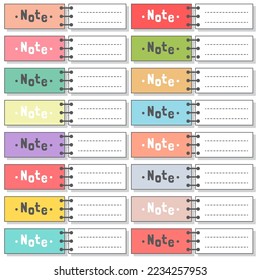 Cute blank paper notes. Stationery organizer set. Scrapbook notes and memo schedule.Printable planner stickers. To Do List sticky note pad. Digital planning element. Vector illustration.