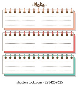 Cute blank paper notes. Stationery organizer set. Scrapbook notes and memo schedule.Printable planner stickers. To Do List sticky note pad. Digital planning element. Vector illustration.