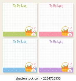 Notas de papel en blanco. Conjunto de organizadores de estacionamientos. Notas de cuaderno y horario de memo.Pegatinas de planificadores impresas. Panel de notas pegajosas de la lista de tareas. Elemento de planificación digital. Ilustración vectorial.