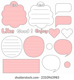 Cute blank paper notes. Stationery organizer set. Scrapbook notes and memo schedule.Printable planner stickers. To Do List sticky note pad. Digital planning element. Vector illustration.