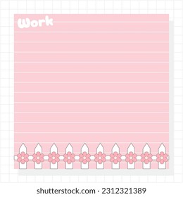 Cute blank paper notes. Stationery organizer set. Scrapbook notes and memo schedule.Printable planner stickers. To Do List sticky note pad. Digital planning element. Vector illustration.