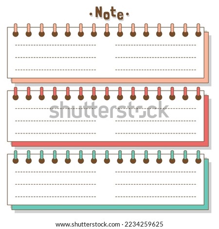 Cute blank paper notes. Stationery organizer set. Scrapbook notes and memo schedule.Printable planner stickers. To Do List sticky note pad. Digital planning element. Vector illustration.