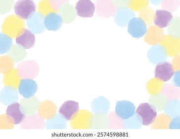 cute blank polkadot dots brush colorful watercolor abstract painting vibrant bright color wallpaper space for text greeting card template kids children baby