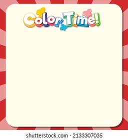 Cute blank red color border for worksheet illustration