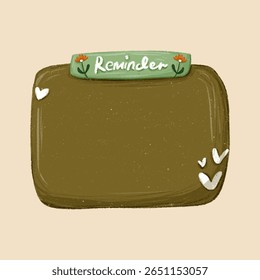 Cute Blank Reminder Note In Sage Color