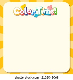 Cute blank yellow color border for worksheet illustration