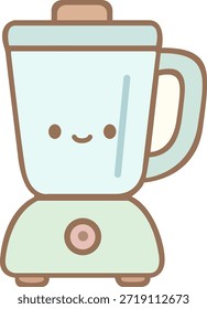 Ilustración de licuadora linda con cara sonriente