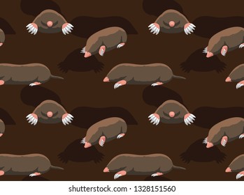 Cute Blind Mole Background Seamless Wallpaper