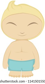 Cute blond beach boy character.  Part of my Chibi Folk set - Matching characters available.  Transparent background in EPS file.  White background in jpeg file.