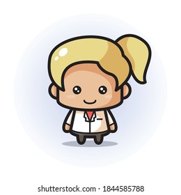 Cute blonde female doctor character