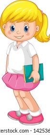 A cute blonde girl character illustration