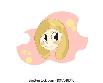 Cute blonde girle. Vector illustration