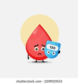 Cute Blood Drop With Glucose Measuring