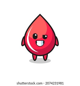 cute blood drop mascot with an optimistic face , cute style design for t shirt, sticker, logo element