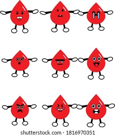 Cute blood drop vector illustration design