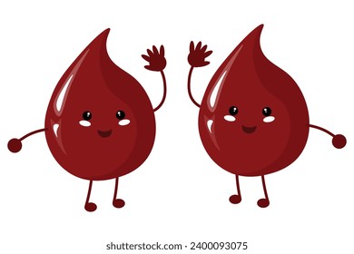 cute blood drops in flat design.