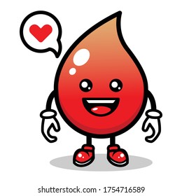 Cute blood mascot design illustration Cute blood mascot design illustration