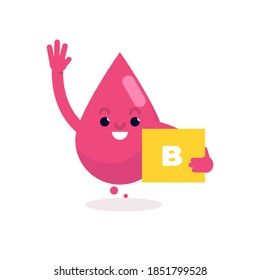 Carácter de tipo de sangre mate. Ilustración vectorial plana.