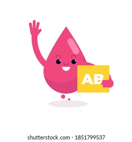 Cute Blood type-Zeichen. Flache Vektorgrafik.