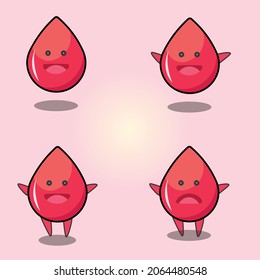 Cute blood type character. flat vector illustration collection