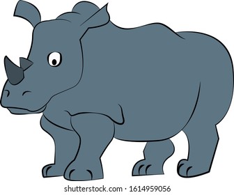 cute blu rhinoceros whit big eyes