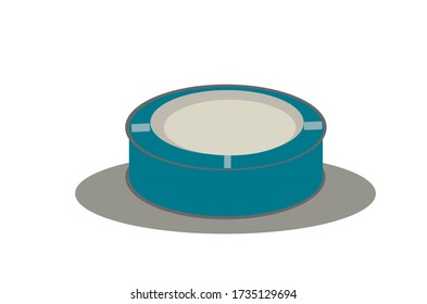 
Cute blue ashtray. Pattern wallpaper for backdrop. Eps10 vector illustration. Isolated on White background.
