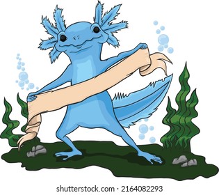 cute blue axolotl for kids t-shirt design