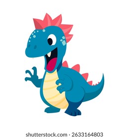 Cute blue baby dinosaur adorable dinosaurs characters illustration