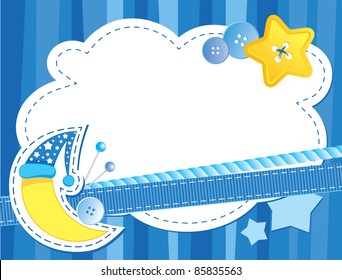 cute blue background with moon and stars