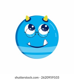 CUTE BLUE BALL PLUFFY MONSTER VECTOR 1