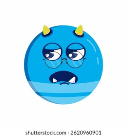 CUTE BLUE BALL PLUFFY MONSTER VECTOR 6