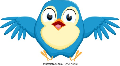 Cute blue bird cartoon
