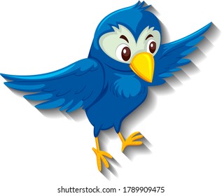 Cute Blue Bird Cartoon Character Illustration Stock Vector (Royalty ...