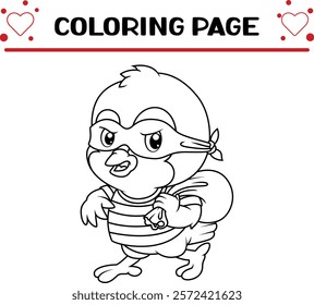 cute blue bird coloring page for kids