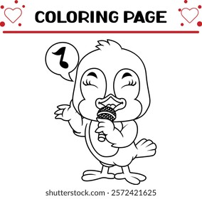 cute blue bird coloring page for kids