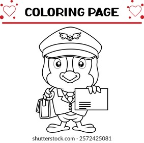 cute blue bird coloring page for kids