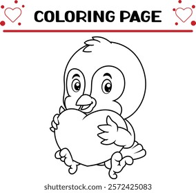 cute blue bird coloring page for kids