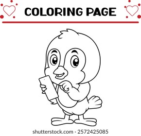 cute blue bird coloring page for kids