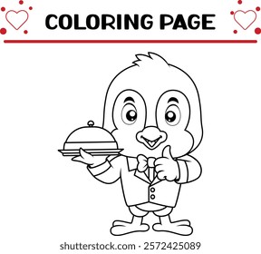 cute blue bird coloring page for kids