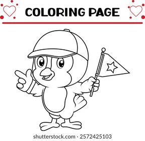 cute blue bird coloring page for kids