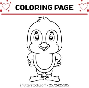 cute blue bird coloring page for kids